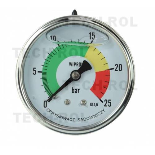 Manometr glicerynowy 0-25 bar, fi-63 mm; tylny