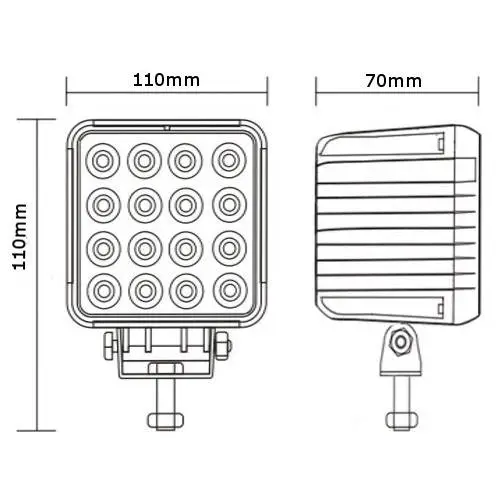 LAMPA ROBOCZA HALOGEN 48W 16 LEDÓW SKUPIAJĄCA