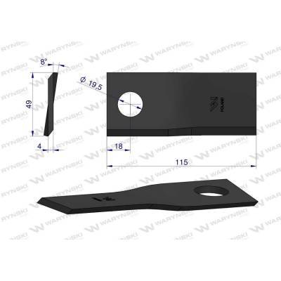 NOŻYK SAMASZ KOSIARKI DYSKOWEJ 12P+12L 115X49X4mm