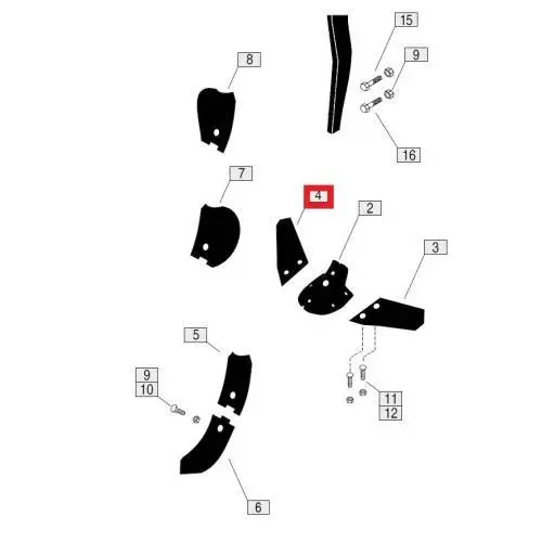 Lemiesz skrzydełkowy wygięty prawy Lemken MANDAM