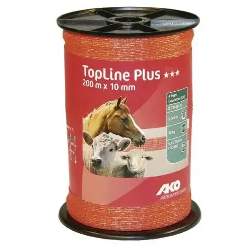 Taśma do pastucha elektrycznego 10mm 200mb AKO