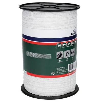 Taśma do pastucha elektrycznego 12mm 200mb FARMA