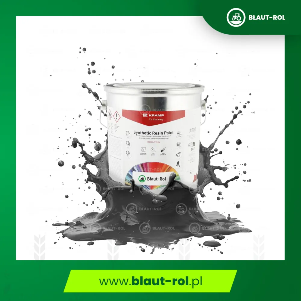 Farba lakier do metalu CZARNA CZARNY GŁĘBOKI 5L