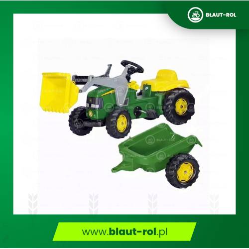Zabawka RollyToys traktor John Deere+przyczepa+tur