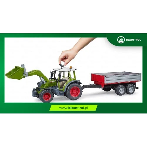 BRUDER traktor Fendt Vario 211 + tur + wywrotka