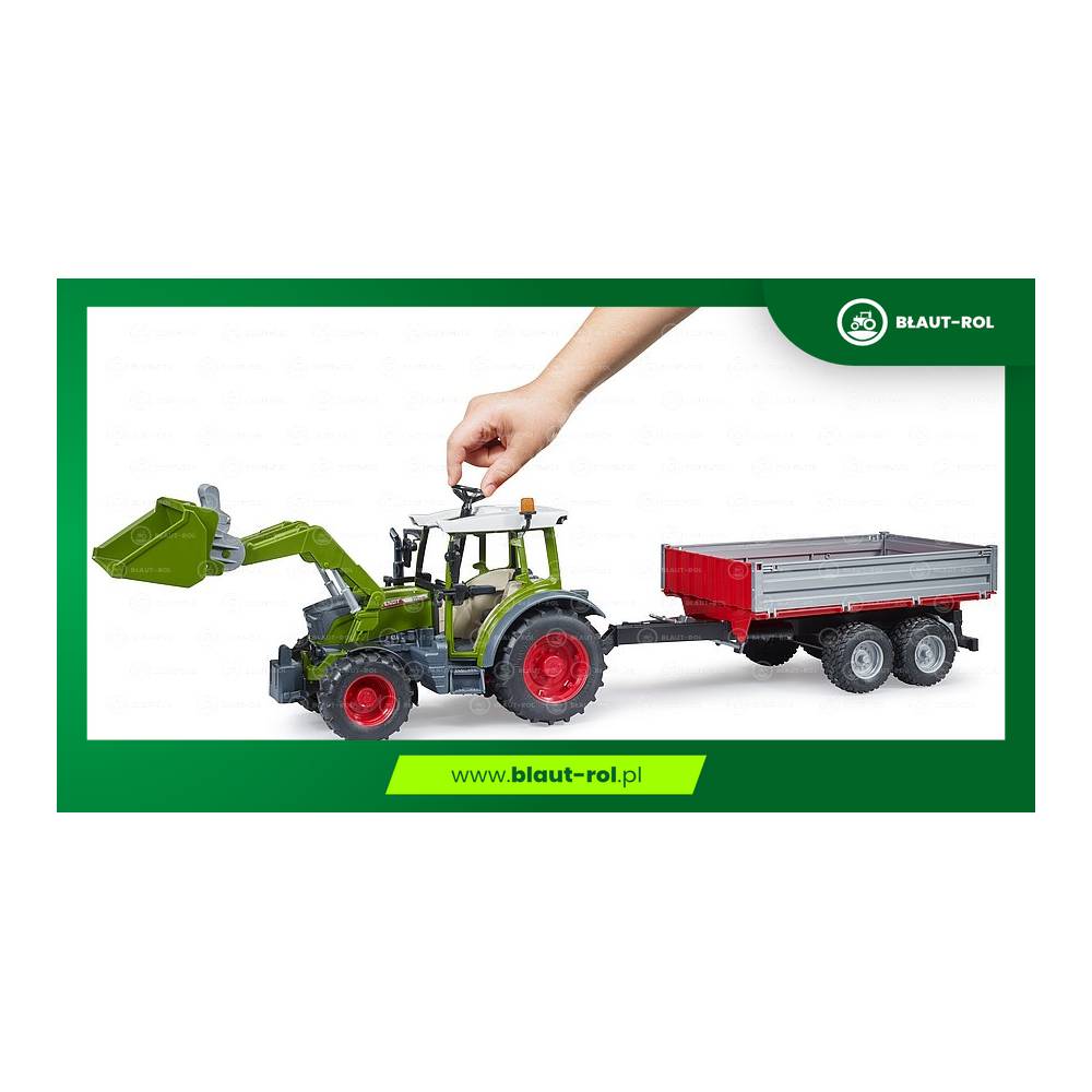 BRUDER traktor Fendt Vario 211 + tur + wywrotka