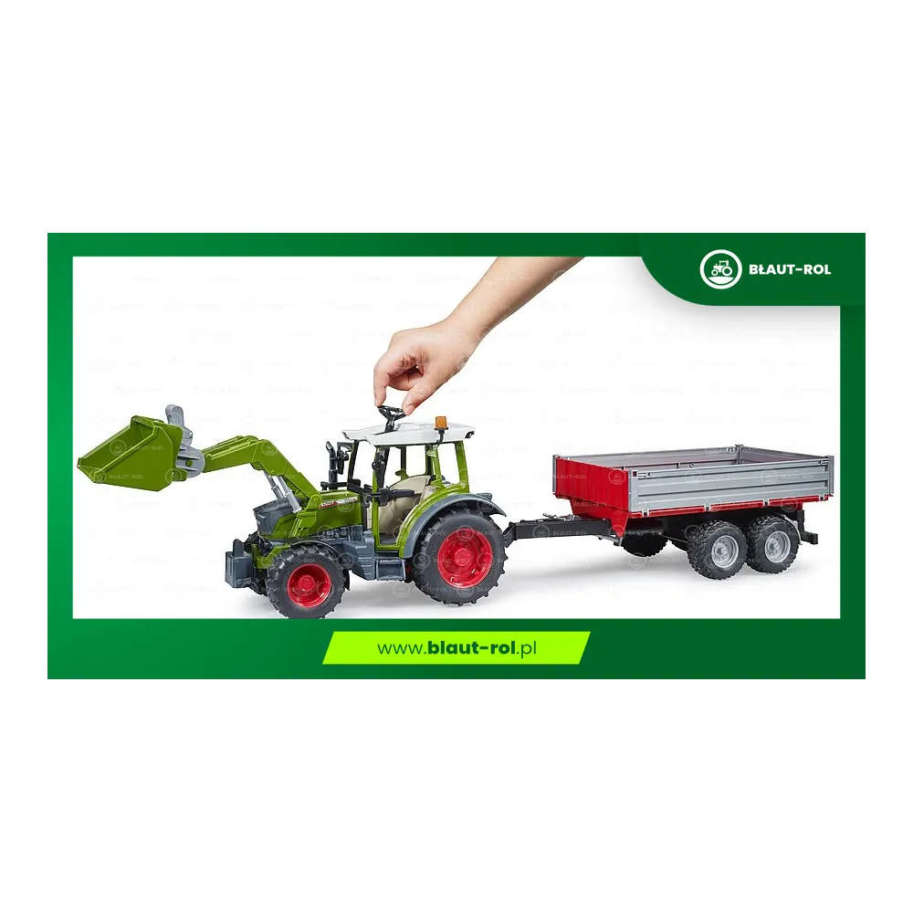 BRUDER traktor Fendt Vario 211 + tur + wywrotka