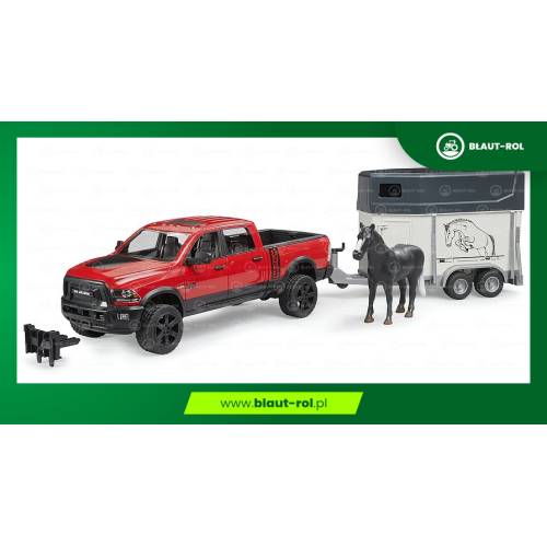 BRUDER RAM 2500 z przyczepą do przewozu koni 02501