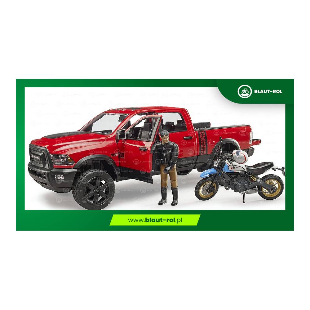BRUDER Dodge RAM 2500 Power Wagon +Ducati motocykl