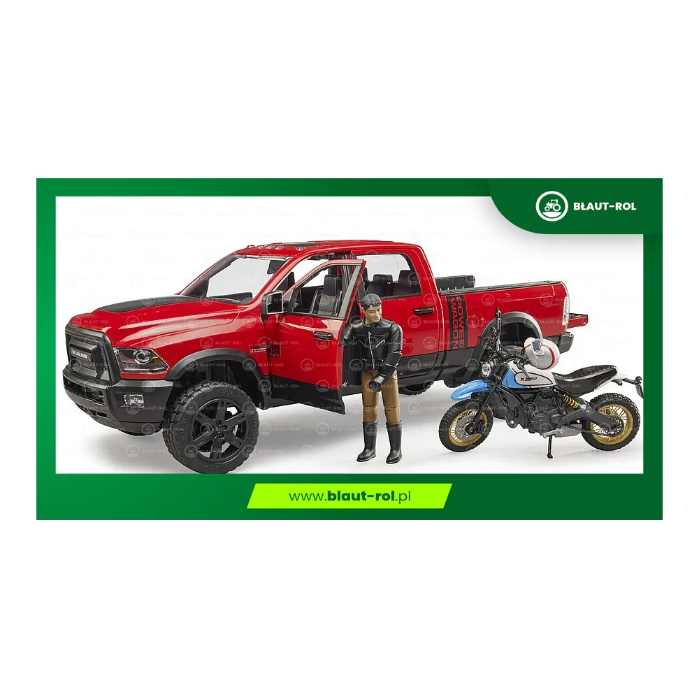 BRUDER Dodge RAM 2500 Power Wagon +Ducati motocykl