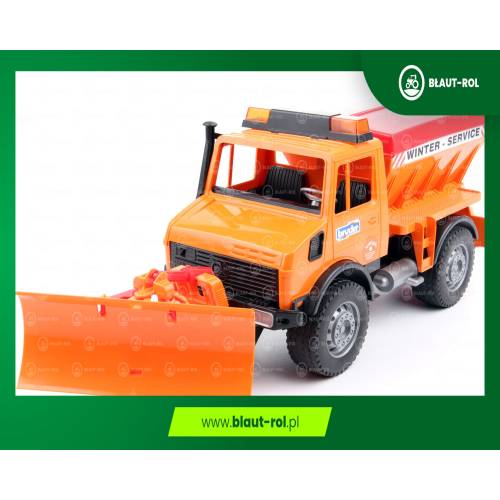 BRUDER samochód Unimog piaskarka z pługiem 02572