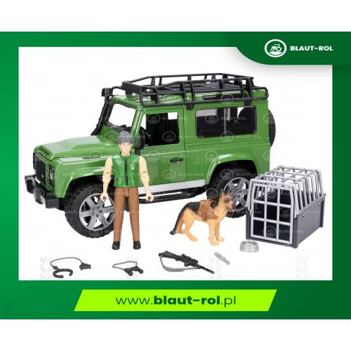 BRUDER 02587 Land Rover z figurką leśniczego i psa