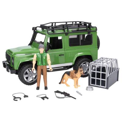 BRUDER 02587 Land Rover z figurką leśniczego i psa