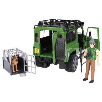 BRUDER 02587 Land Rover z figurką leśniczego i psa