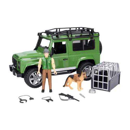 BRUDER 02587 Land Rover z figurką leśniczego i psa