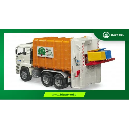 BRUDER Ciężarówka MAN TGA śmieciarka tylny załadun