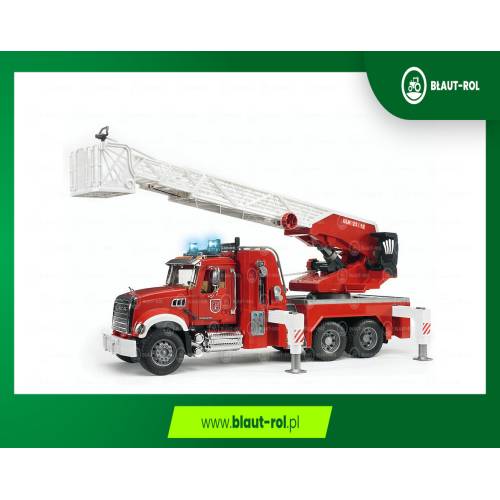 BRUDER Mack wóz strażacki z drabiną+światła+dźwięk