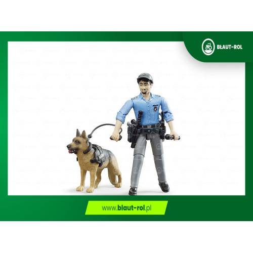 BRUDER Figurka policjanta z psem i ekwipunkiem