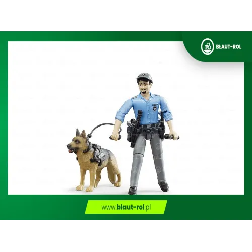BRUDER Figurka policjanta z psem i ekwipunkiem