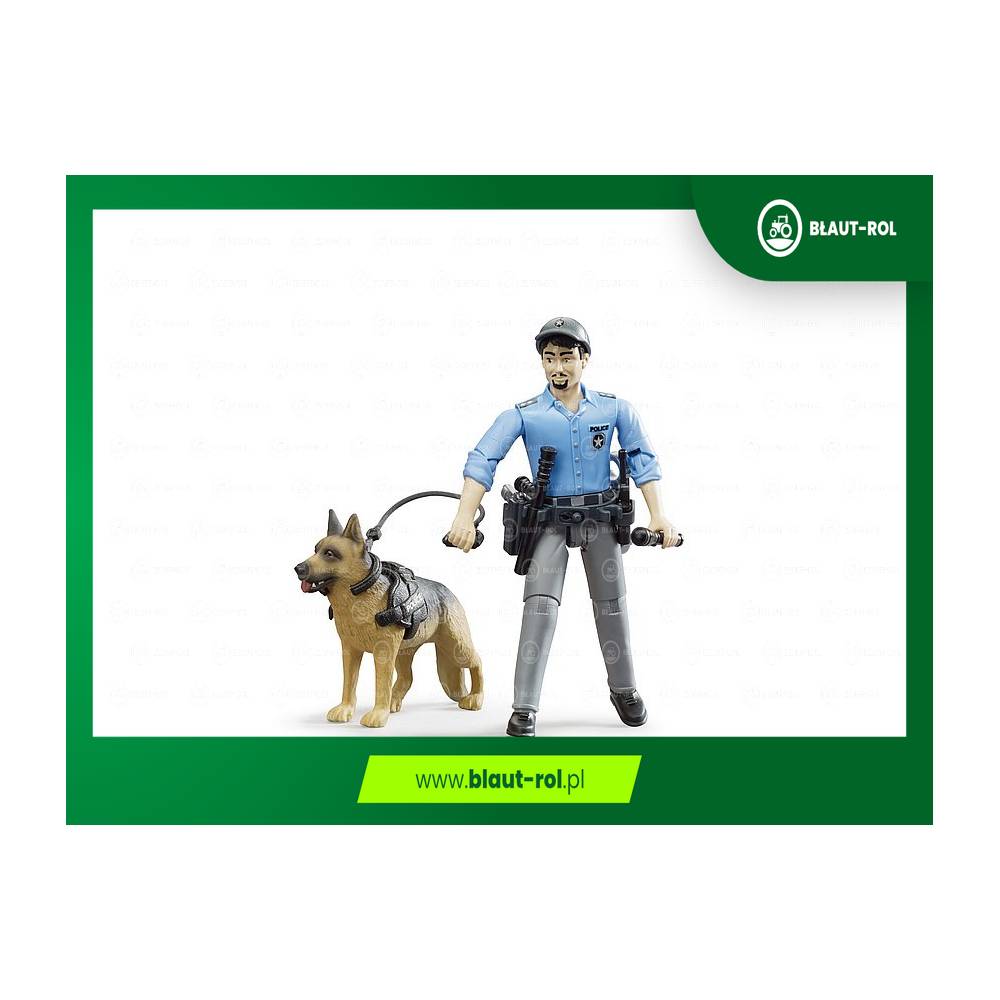 BRUDER Figurka policjanta z psem i ekwipunkiem