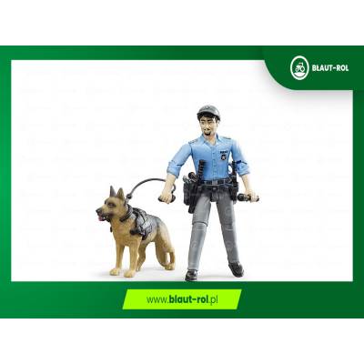 BRUDER Figurka policjanta z psem i ekwipunkiem