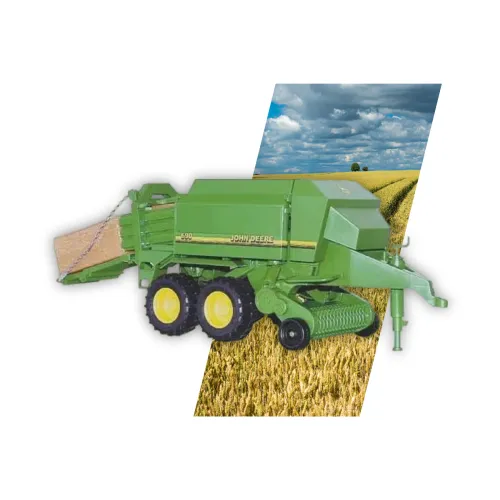 BRUDER John Deere prasa do słomy + 2 kostki 02017