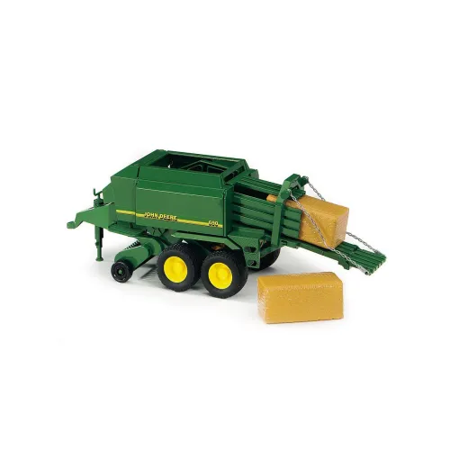 BRUDER John Deere prasa do słomy + 2 kostki 02017