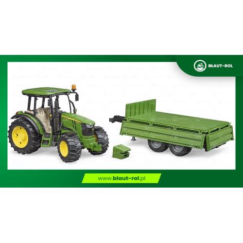 BRUDER ciągnik traktor John Deere 5115 z przyczepą