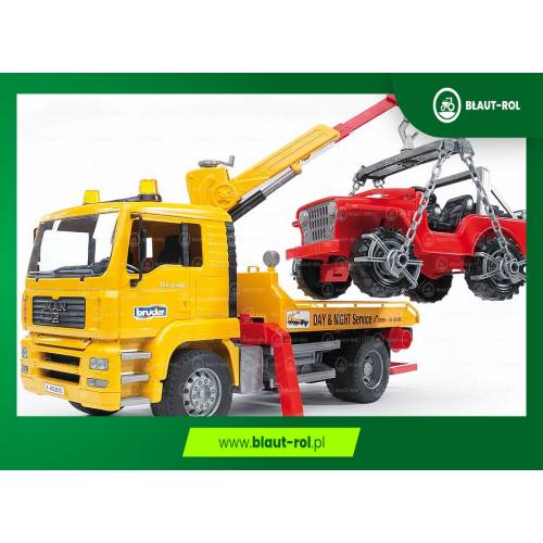 BRUDER Ciężarówka MAN pomoc drogowa + JEEP 02750