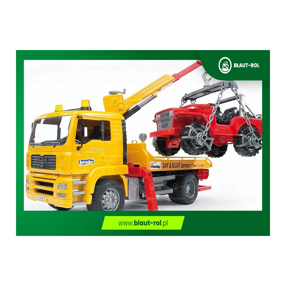 BRUDER Ciężarówka MAN pomoc drogowa + JEEP 02750