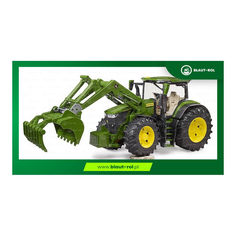 BRUDER John Deere 7R Traktor ciągnik z ładowaczem 