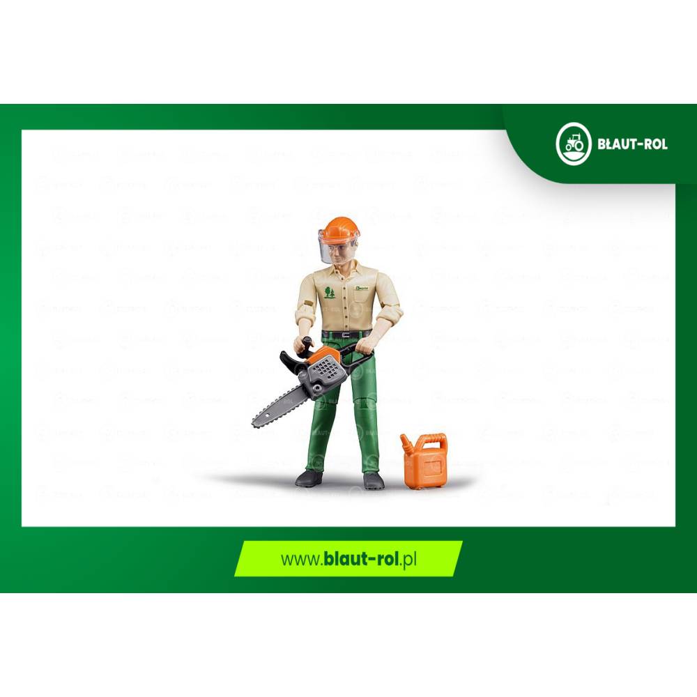 BRUDER figurka drwala z pilarką i bakiem 60030