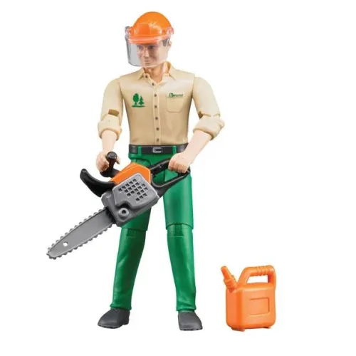 BRUDER figurka drwala z pilarką i bakiem 60030