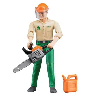 BRUDER figurka drwala z pilarką i bakiem 60030