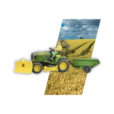 BRUDER John Deere kosiarka z przyczepką 62104