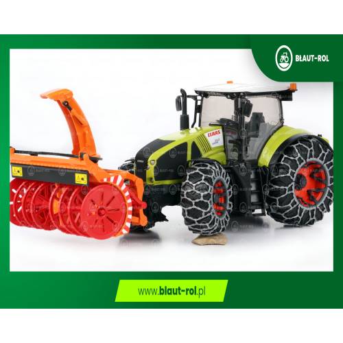 BRUDER CLAAS Axion Traktor ciągnik z odśnieżarką