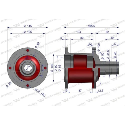 Piasta talerza roboczego kosiarki WARYŃSKI