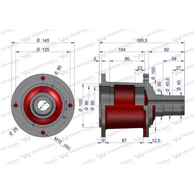 Piasta talerza roboczego kosiarki WARYŃSKI