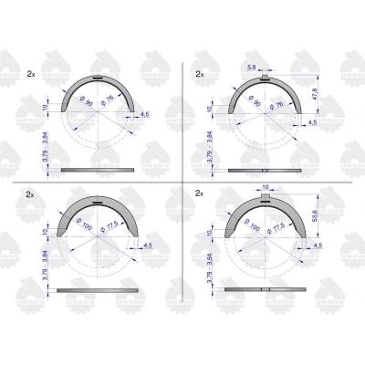 Kpl. półpierścieni N-0.90 III szlif C360 46401112 
