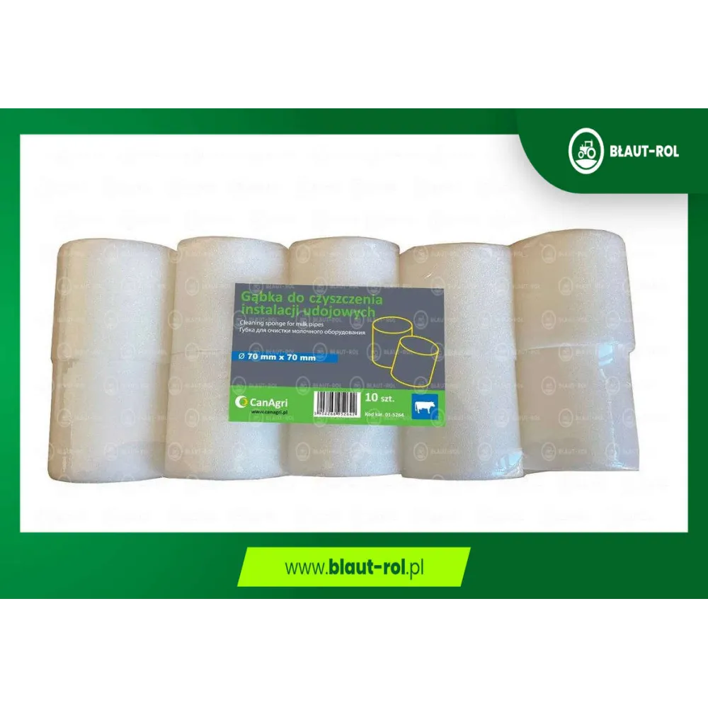 Gąbki do czyszczenia przewodów mleka 70x70mm 10szt