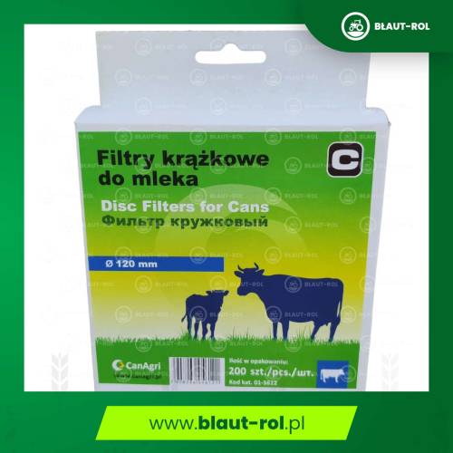 Filtry krążkowe do mleka fi-120mm 200szt Canagri