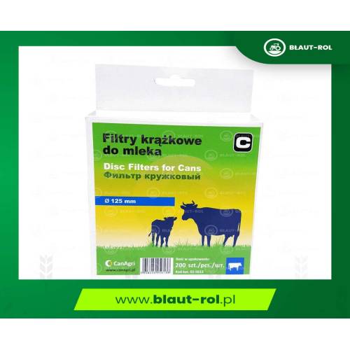 Filtry krążkowe do mleka fi-125mm 200 szt. Canagri