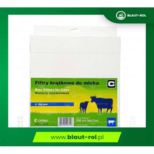 Filtry krążkowe do mleka fi-240 mm 200szt Canagri