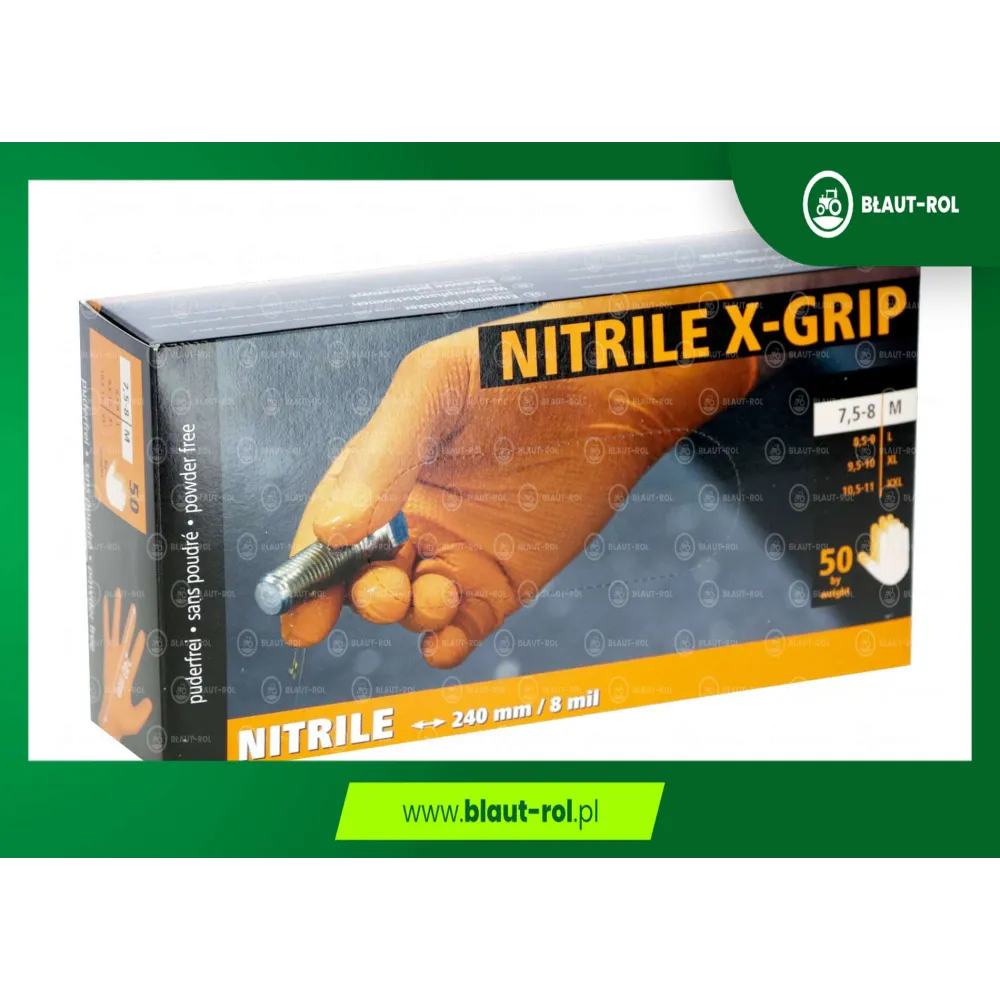 Rękawice nitrylowe Nitrile X-Grip 240 mm L 50szt
