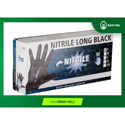 Rękawice Nitrile Long Black rozmiar XL czarne 50sz