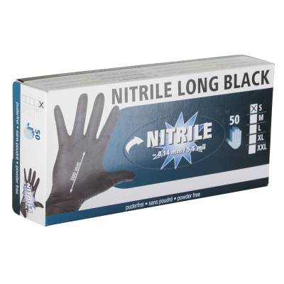 Rękawice Nitrile Long Black rozmiar XL czarne 50sz